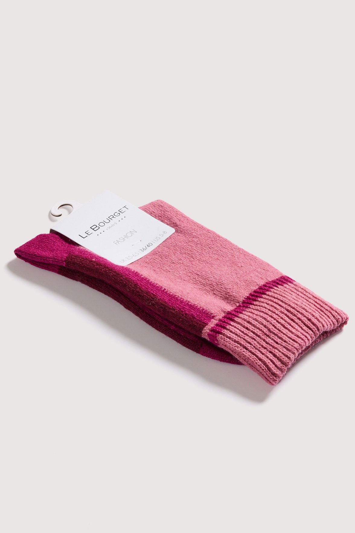 Chaussettes Fantaisie Motif Géométrique - Rose