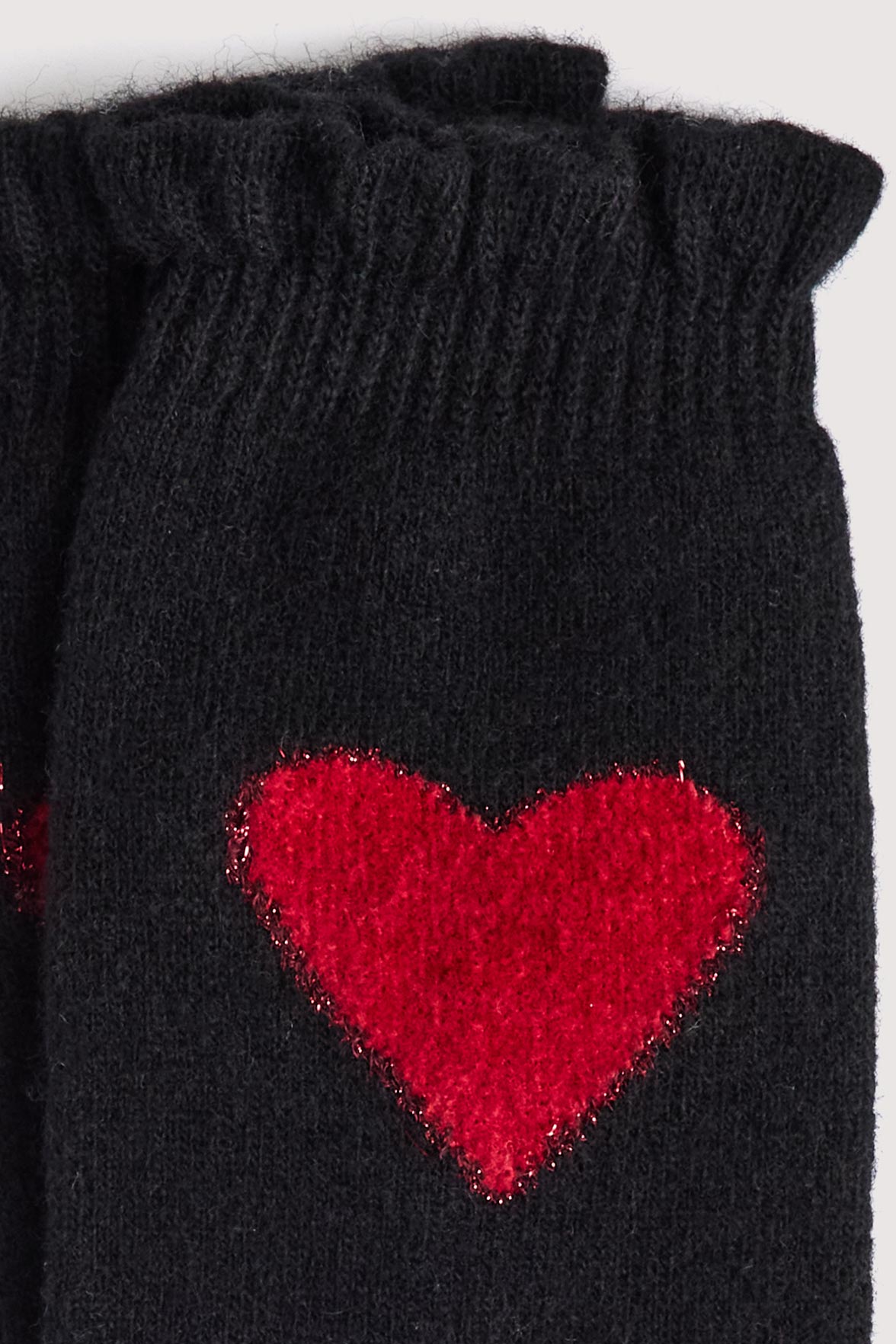Chaussettes Fantaisie Motif Coeur Placé - Noir