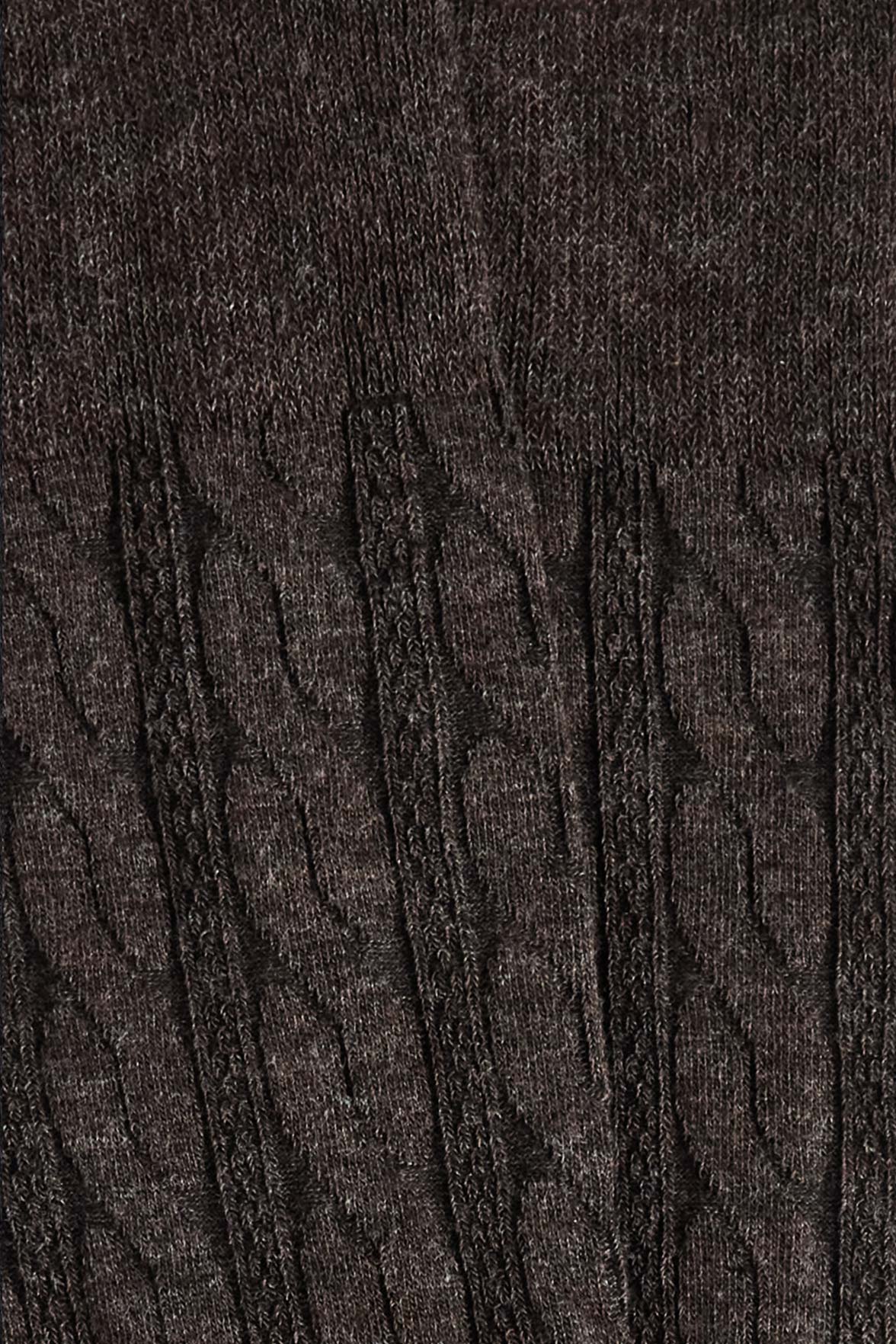 Mi-Bas Fantaisie Motif Torsades - Marron