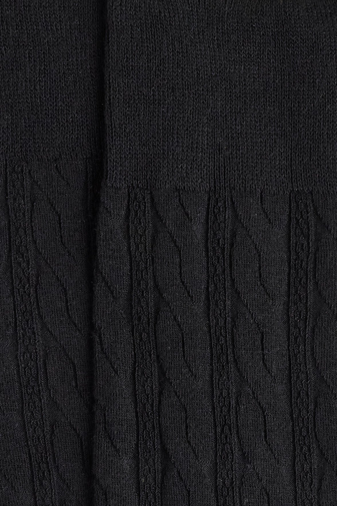 Mi-Bas Fantaisie Motif Torsades - Noir