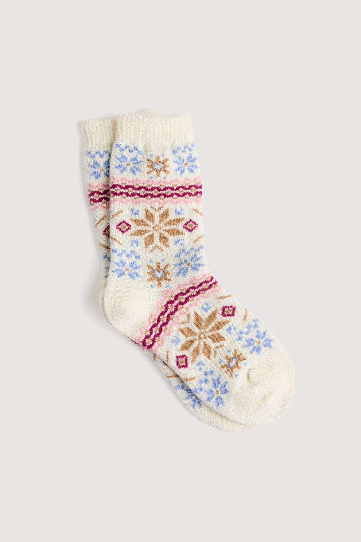 Chaussettes Fantaisie Motif Nordique - Naturel