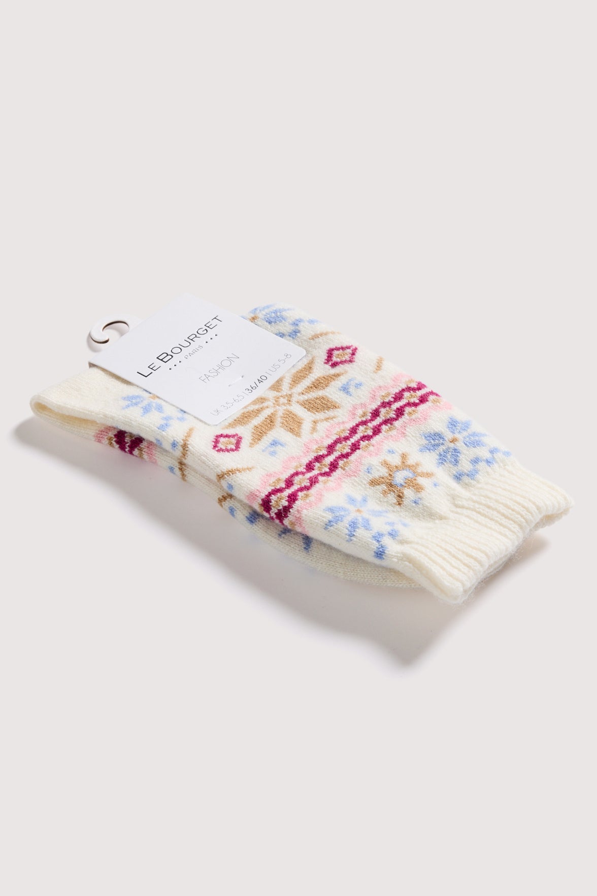 Chaussettes Fantaisie Motif Nordique - Naturel