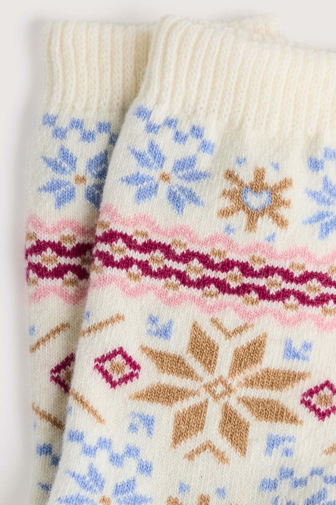 Chaussettes Fantaisie Motif Nordique - Naturel