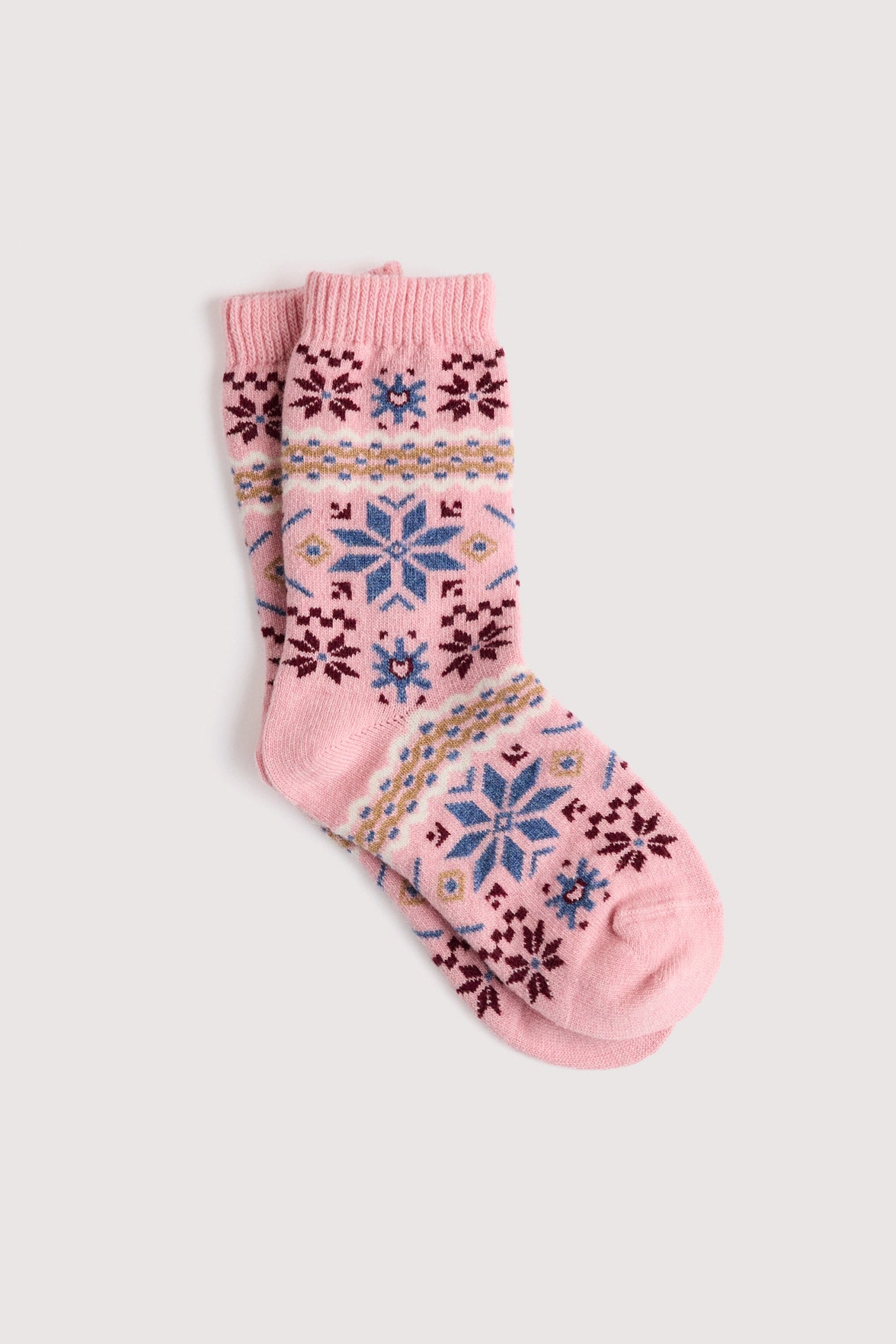Chaussettes Fantaisie Motif Nordique - Rose