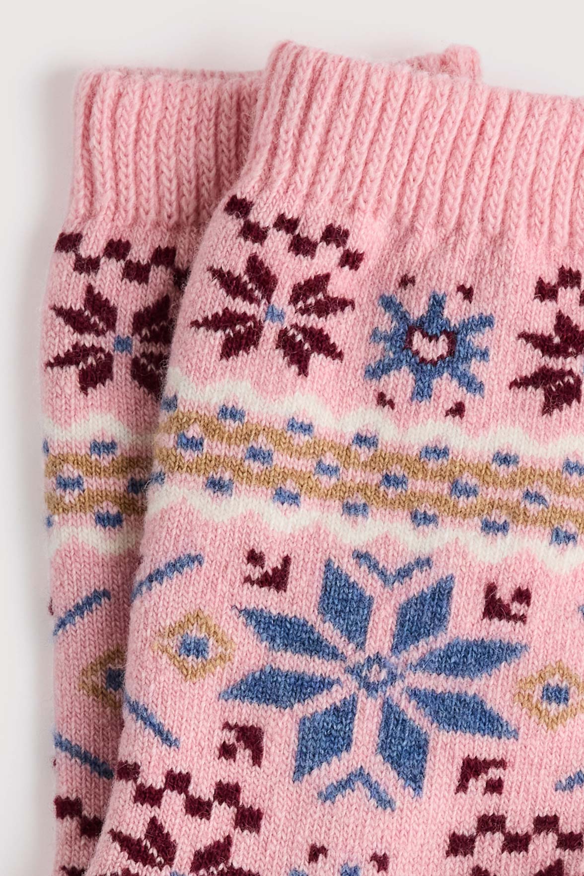 Chaussettes Fantaisie Motif Nordique - Rose