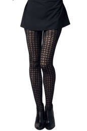 Collant Motif Graphique Vagues 40D Fashion Hortense - Noir