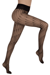 Collant Motif Pois 25D Création - Noir