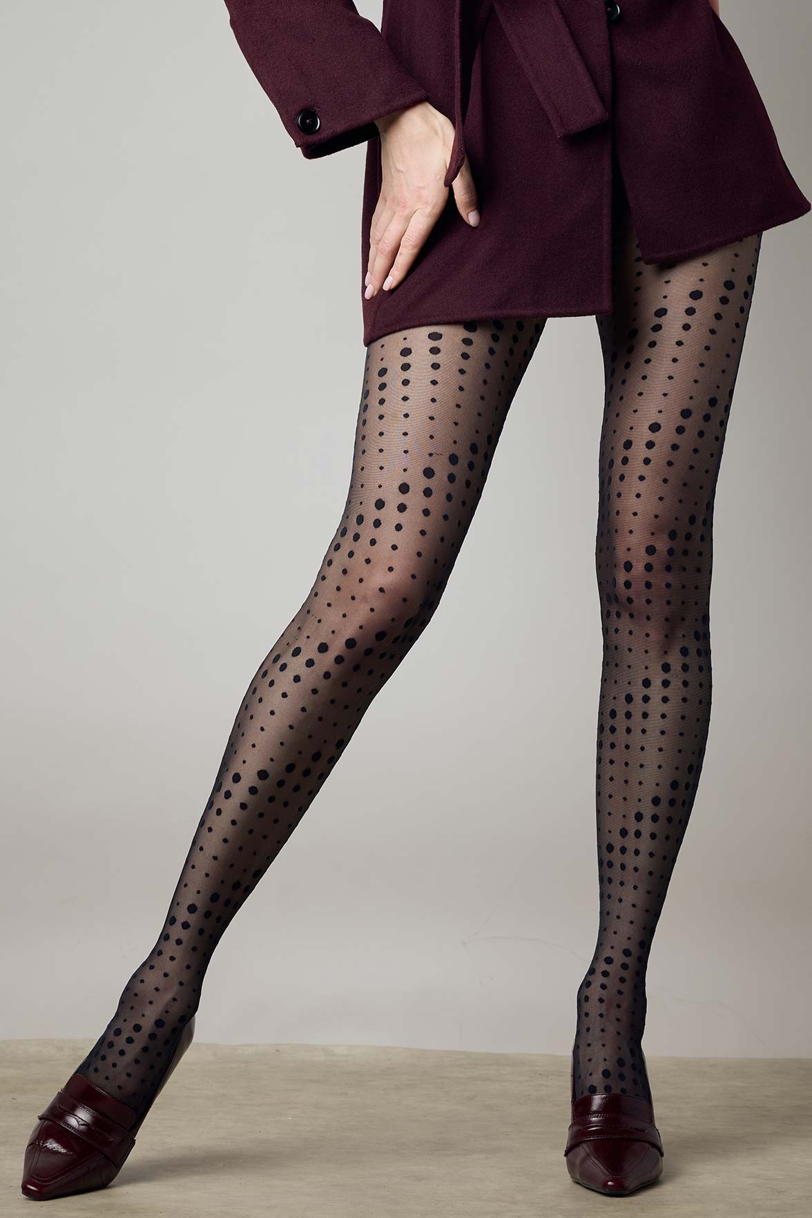 Collant Motif Pois 25D Création - Noir