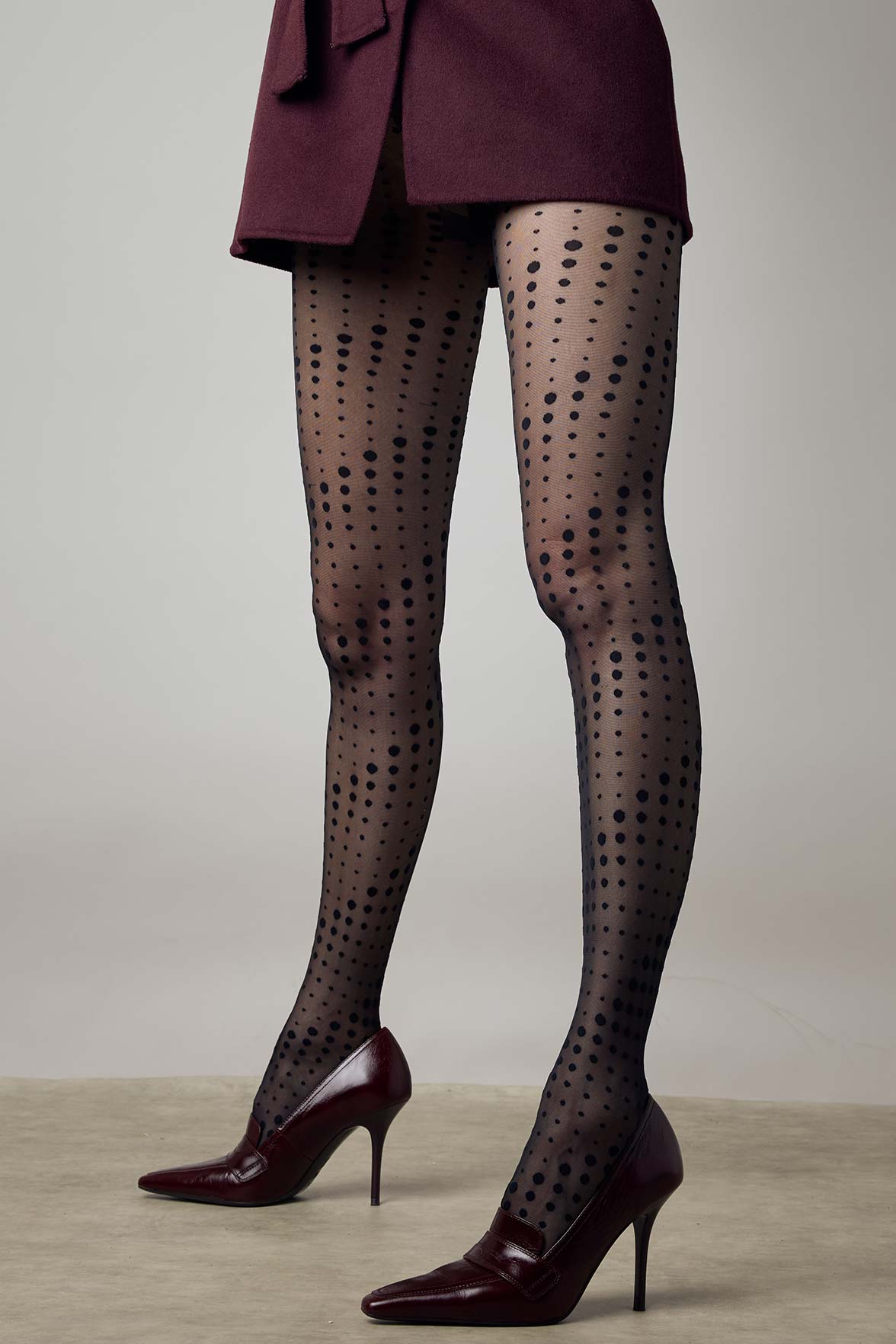 Collant Motif Pois 25D Création - Noir