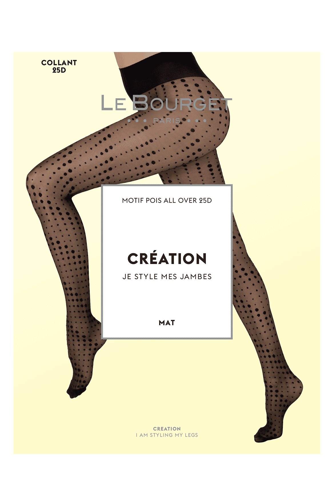 Collant Motif Pois 25D Création - Noir