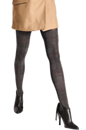 Collant Motif Tartan 60D Fashion Iris - Noir