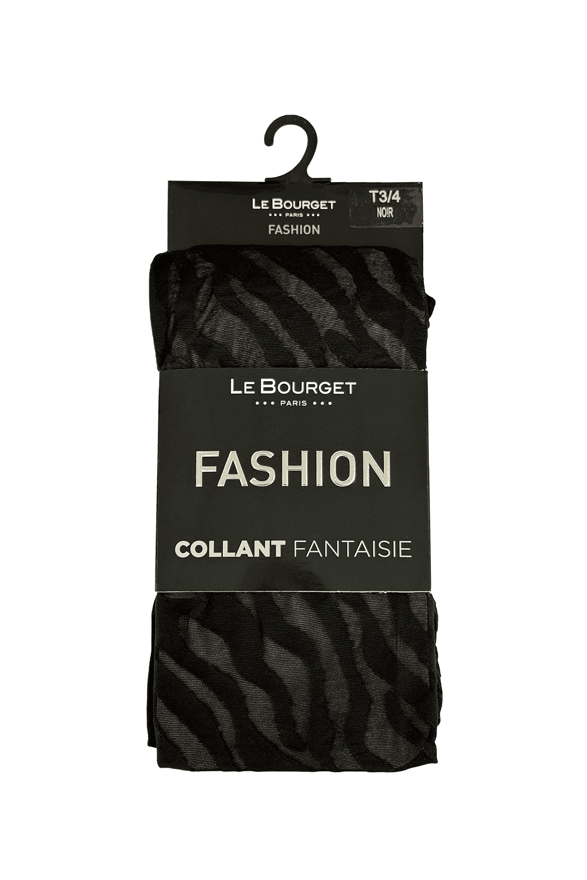 Collant Motif Animalier 30D Fashion Héléna - Noir