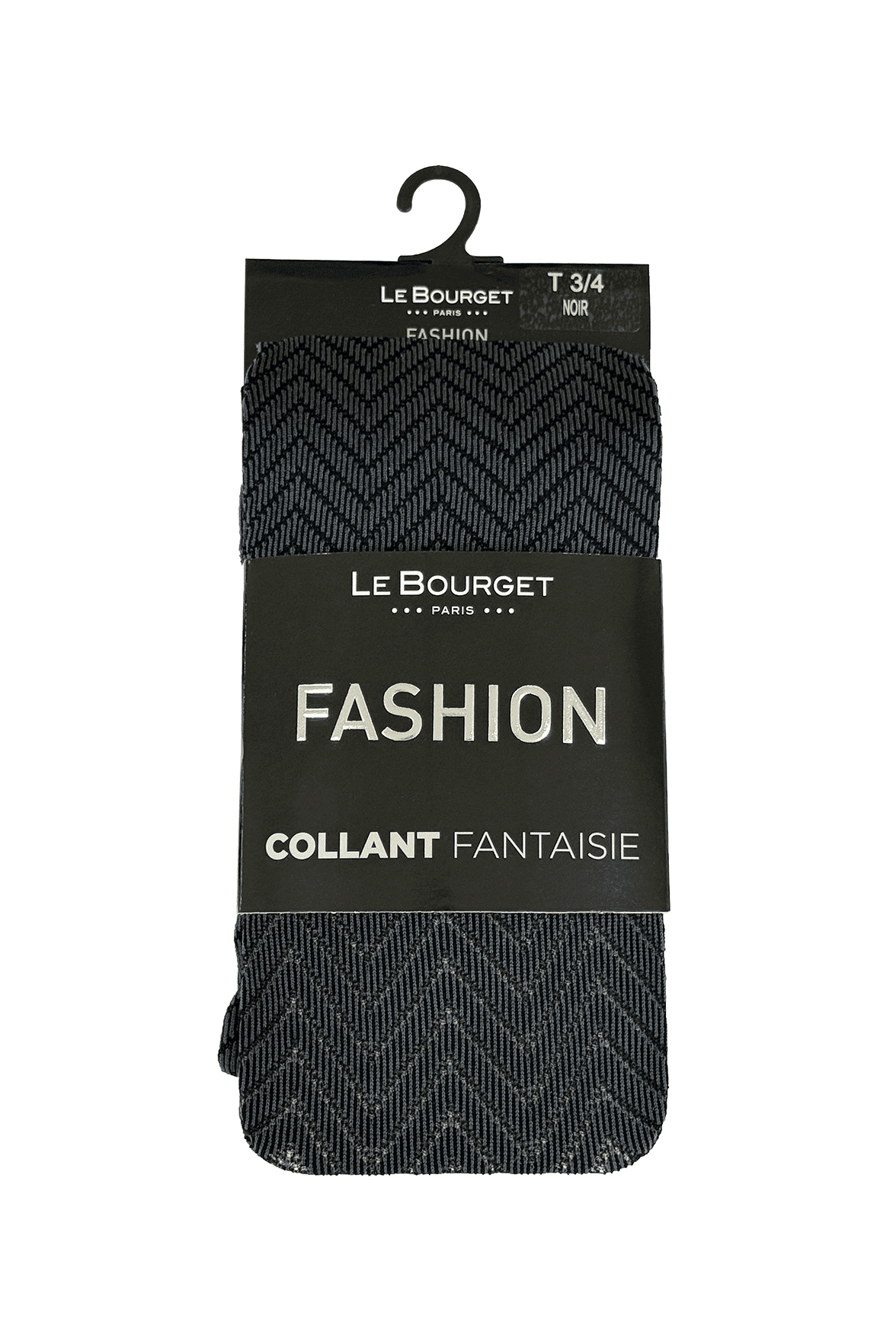 Collant Motif Chevron 45D Fashion Heather - Noir