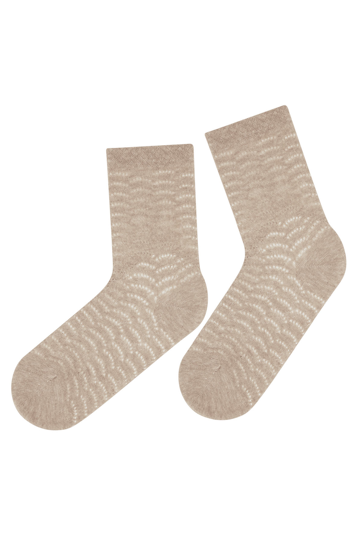 Socquettes Fantaisies Effet de Maille - Sable
