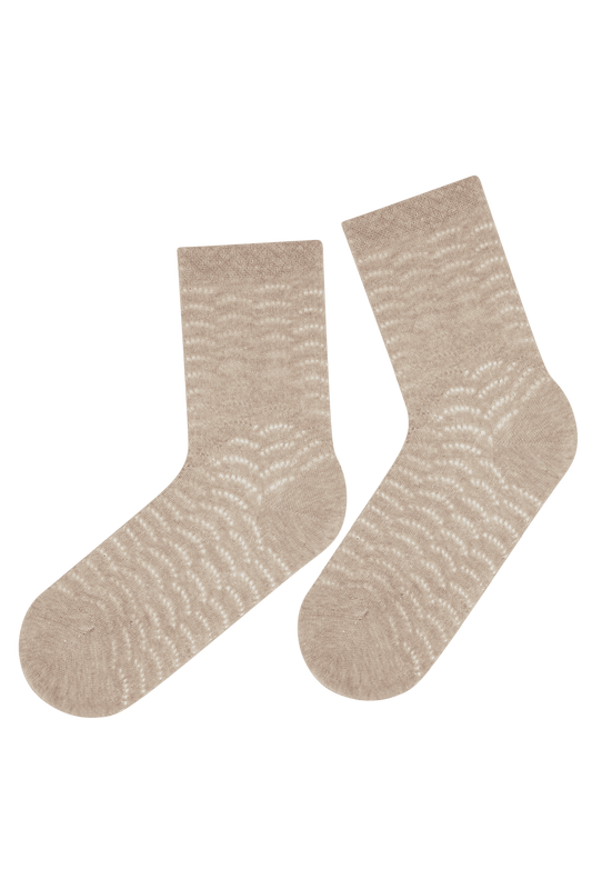 Socquettes Fantaisies Effet de Maille - Sable