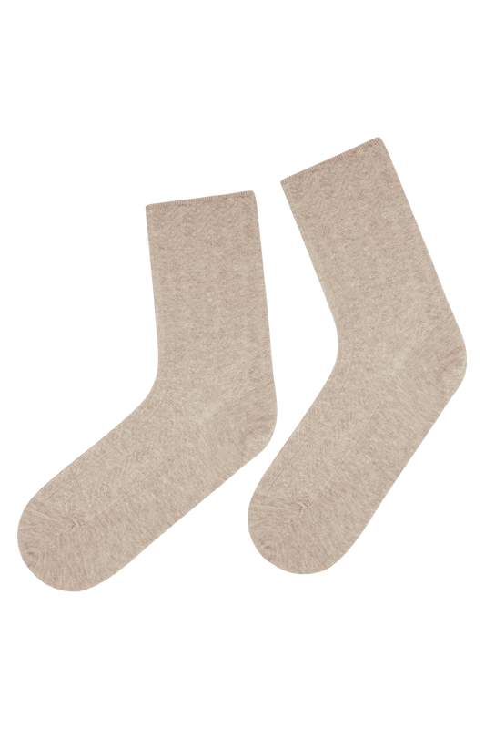 Chaussettes Fantaisies Effet de Maille Torsades - Sable