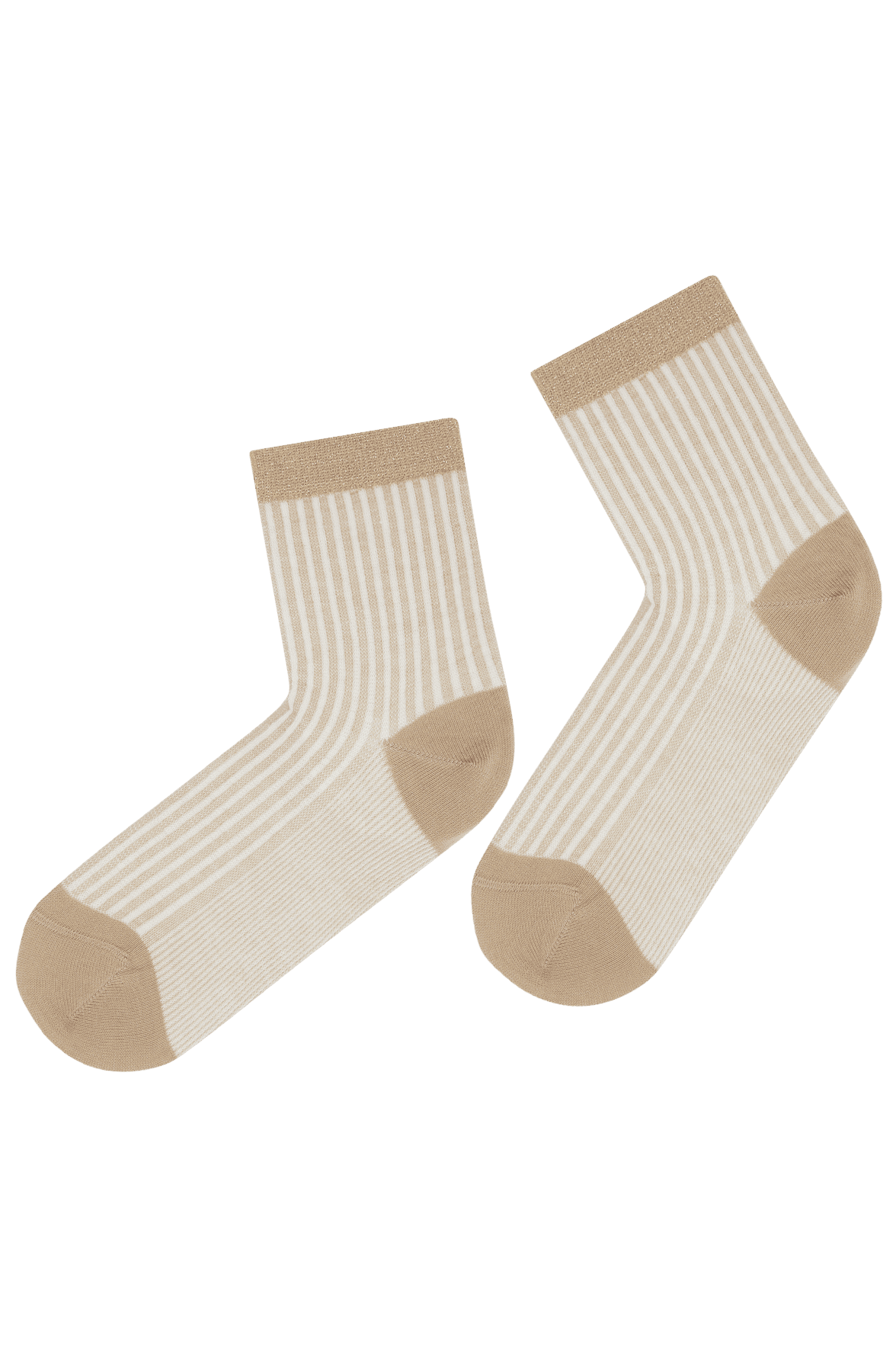 Socquettes Fantaisies Motif Rayures - Sable