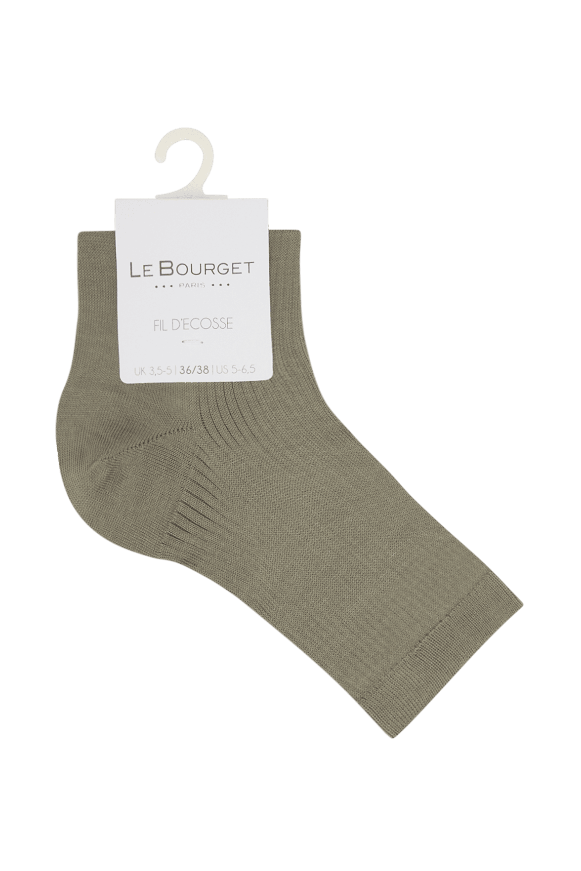 Socquettes Fines Côtes Fil d'Écosse - Kaki