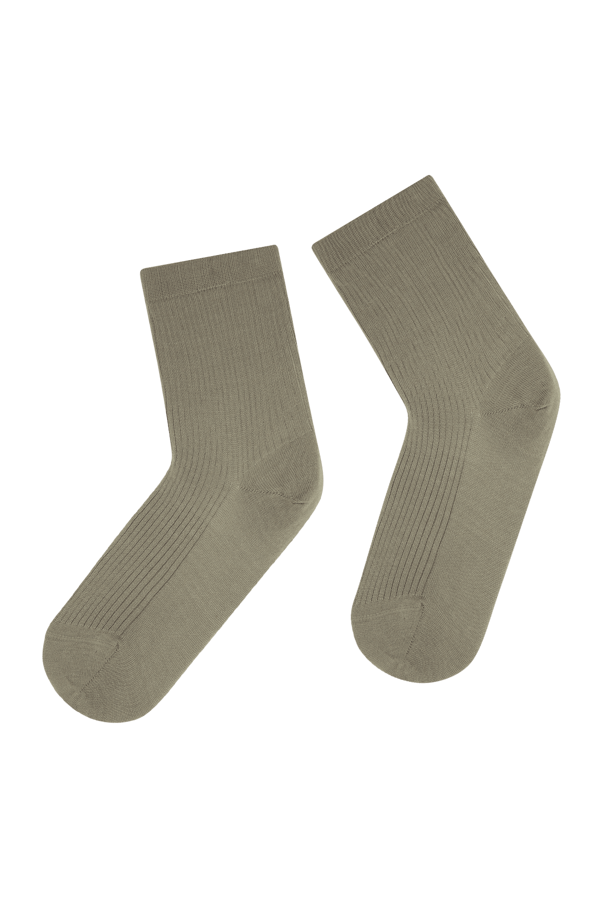 Socquettes Fines Côtes Fil d'Écosse - Kaki