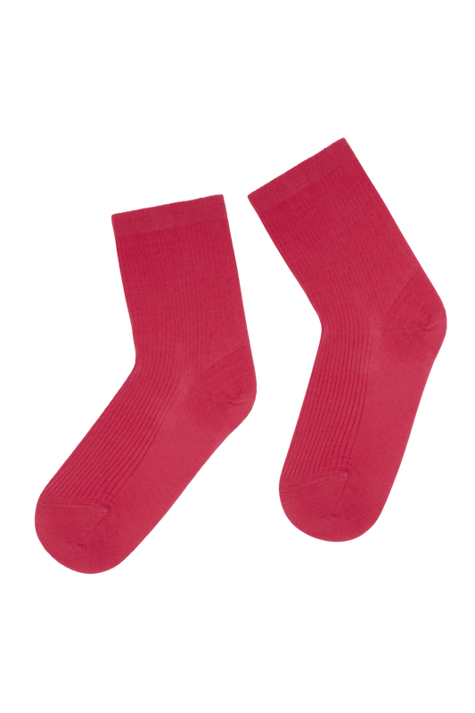 Socquettes Fines Côtes Fil d'Écosse - Magenta