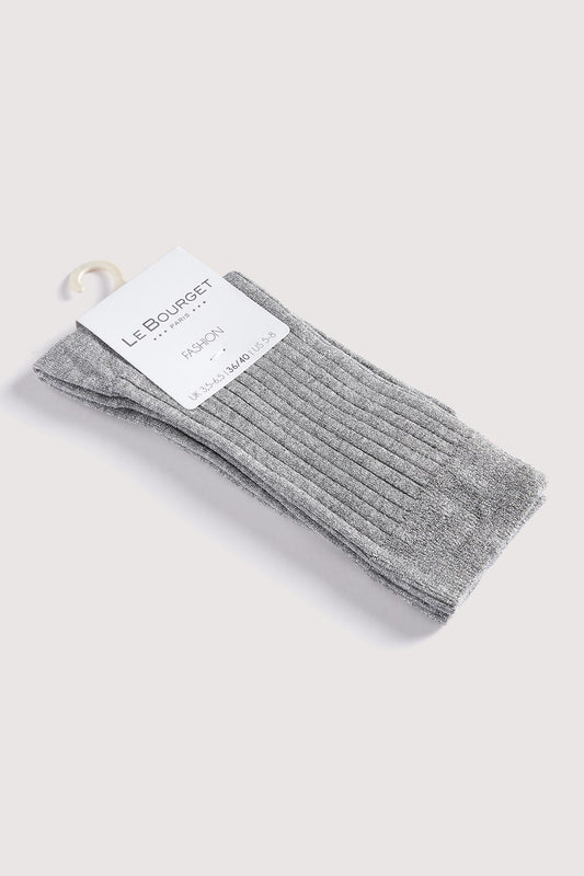 Chaussettes Fantaisies Côtelées Lurex - Argent