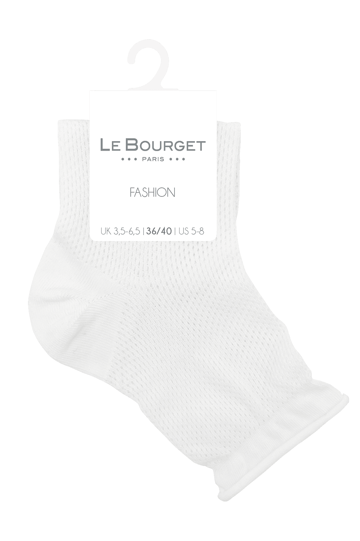 Socquettes Fantaisies Maille Ajourée - Blanc