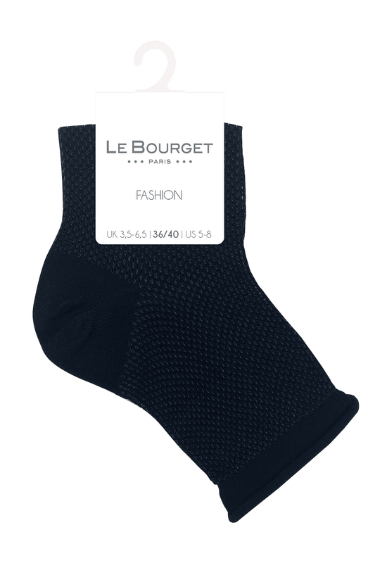 Socquettes Fantaisies Maille Ajourée - Noir