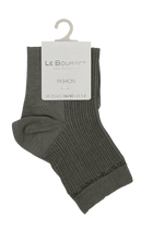 Socquettes Côtelées avec Bande de Lurex - Kaki