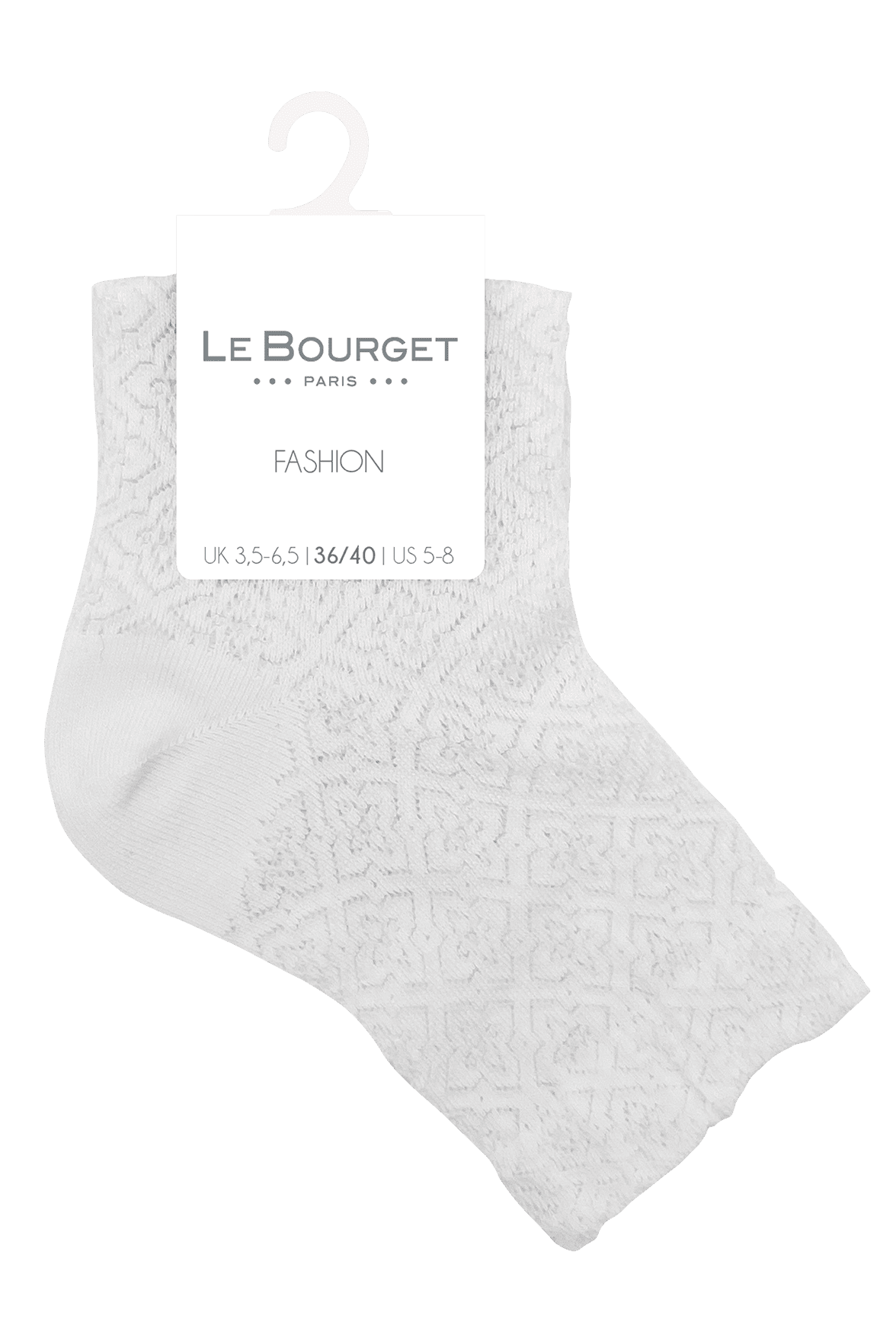 Socquettes Fantaisies Effet de Maille - Blanc