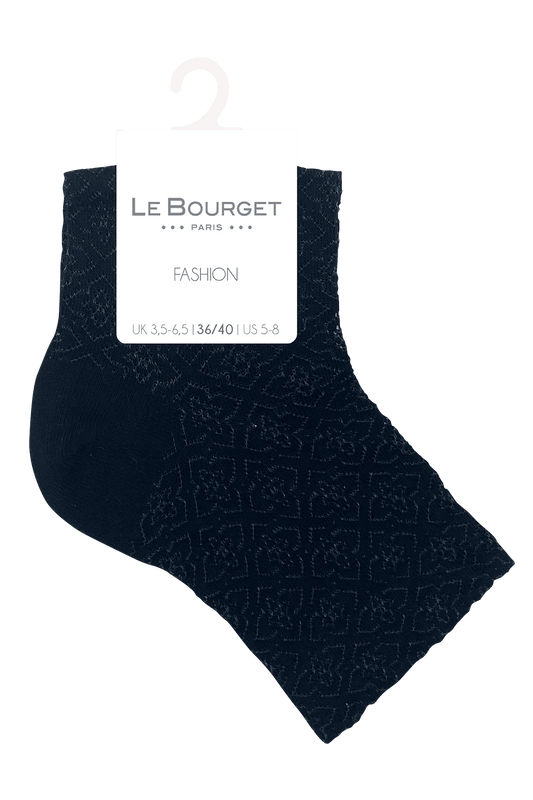 Socquettes Fantaisies Effet de Maille - Noir
