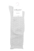 Mi-Bas Fantaisies Effet de Maille - Blanc