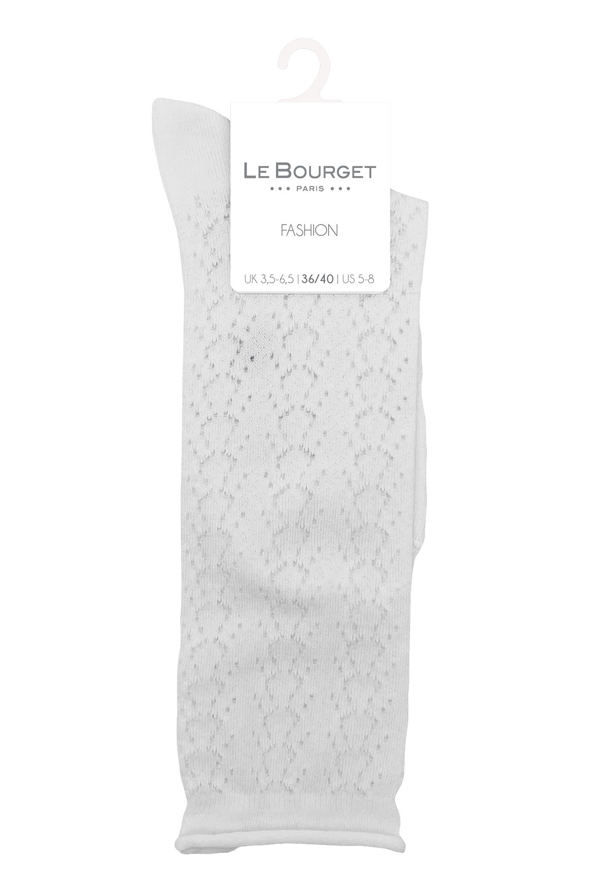 Mi-Bas Fantaisies Effet de Maille - Blanc