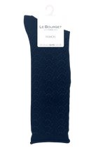 Mi-Bas Fantaisies Effet de Maille - Marine