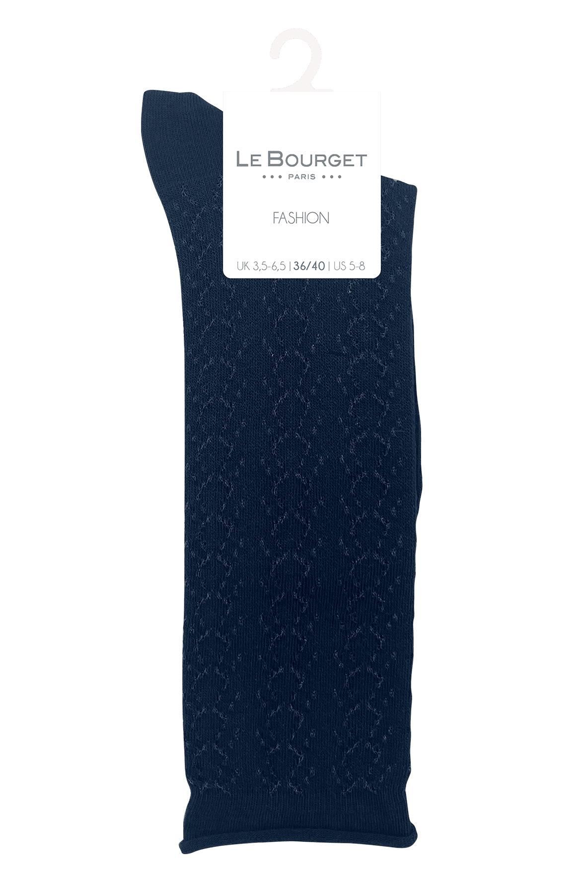 Mi-Bas Fantaisies Effet de Maille - Marine