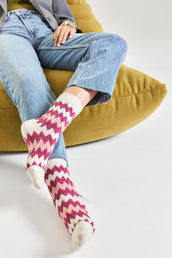 Chaussettes Fantaisies Motif Inca - Rose