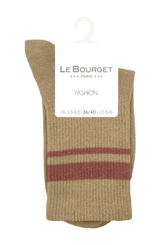 Chaussettes Côtelées Esprit Sportswear Touche de Lurex - Doré