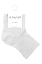 Socquettes Fantaisies Effet de Maille - Blanc
