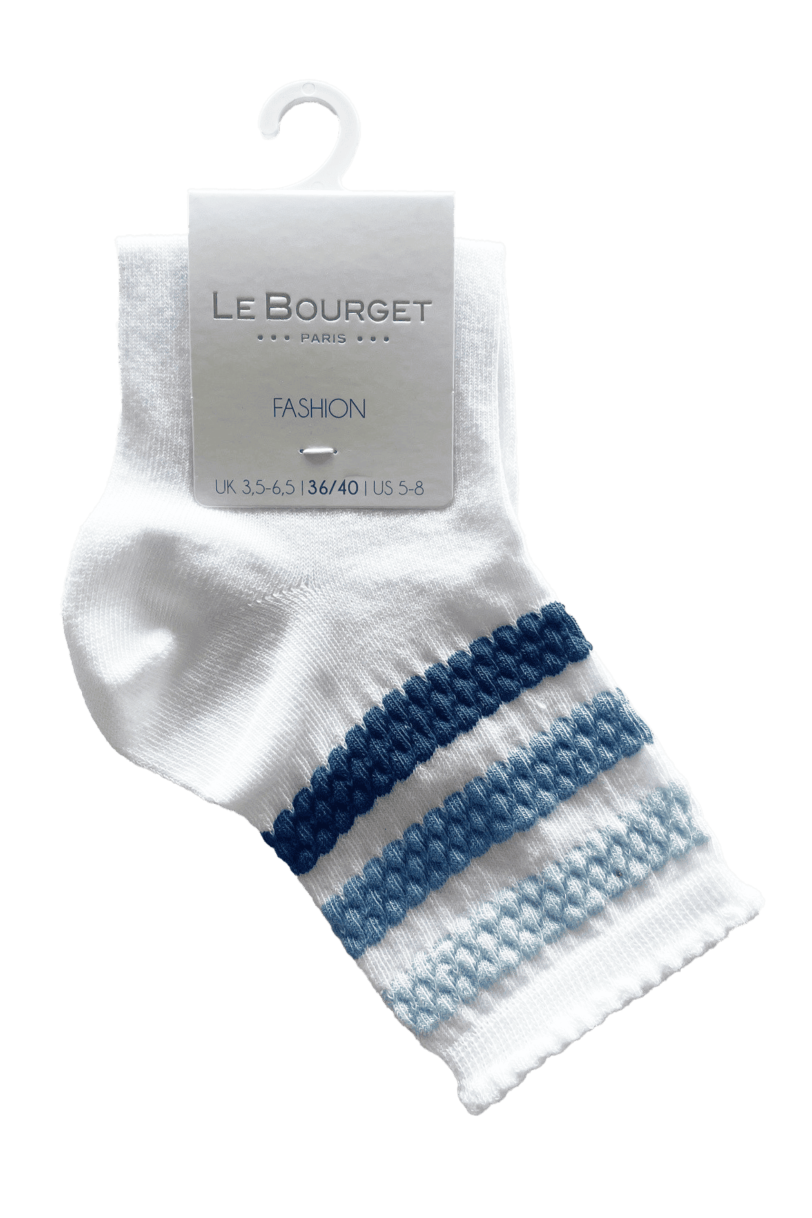 Socquettes Fantaisies Motifs Rayures - Blanc