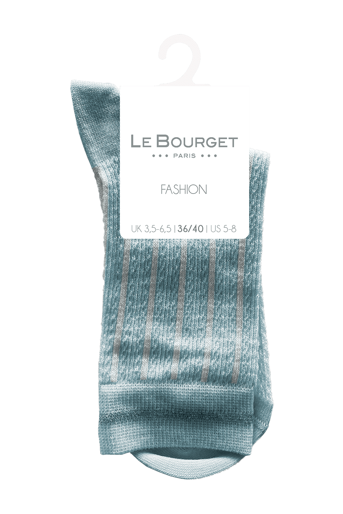 Socquettes Fantaisies Effet de Maille avec Bande de Lurex - Bleu Ciel