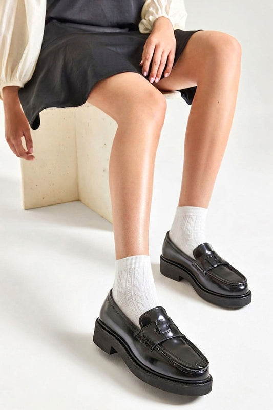 Socquettes Fantaisies Torsades - Blanc