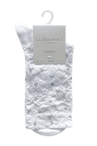 Socquettes Fantaisies Motif Floral - Blanc Bleu