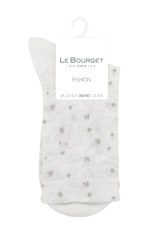 Socquettes Fantaisies Motif Floral - Blanc