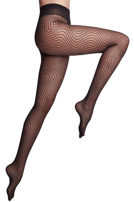 Collant Motif Vagues 20D Création - Noir