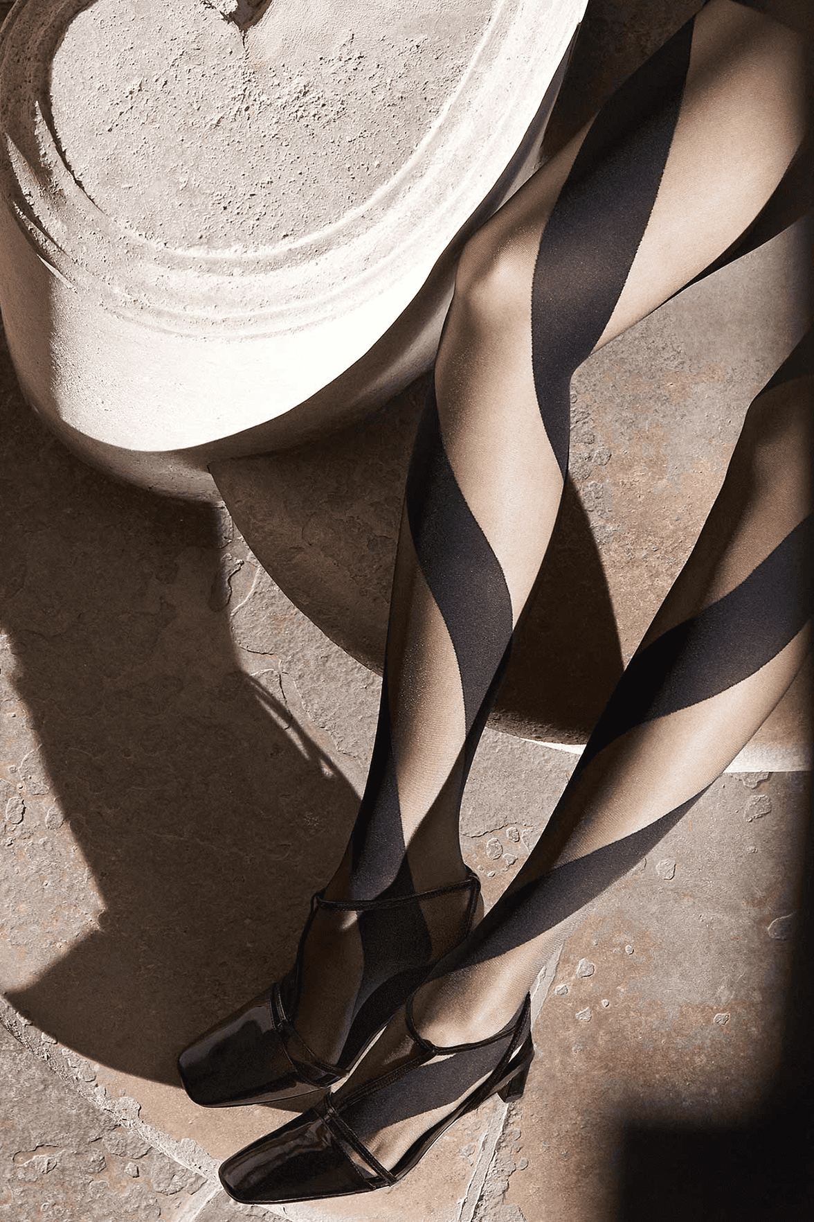 Collant Opaque Motif Géométrique Art Déco 20D/45D Création - Noir