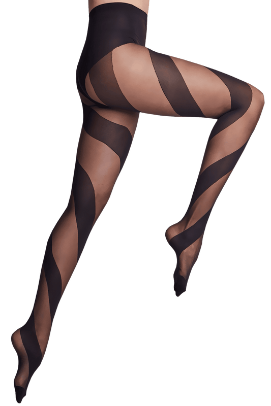 Collant Opaque Motif Géométrique Art Déco 20D/45D Création - Noir