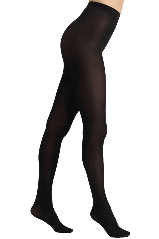 Collant Opaque Micro Modal-Cachemire Fashion Matière Fébronie - Noir