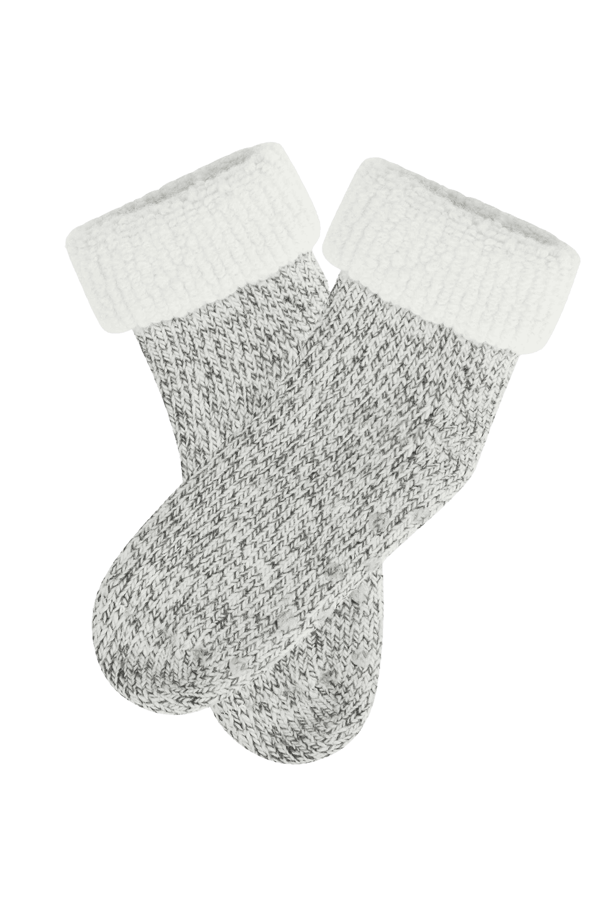 Chaussettes d'Intérieur Chiné avec Anti-Dérapant et revers - Noir Chiné
