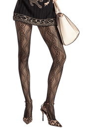 Collant Motif Résille Fashion Inaya - Noir