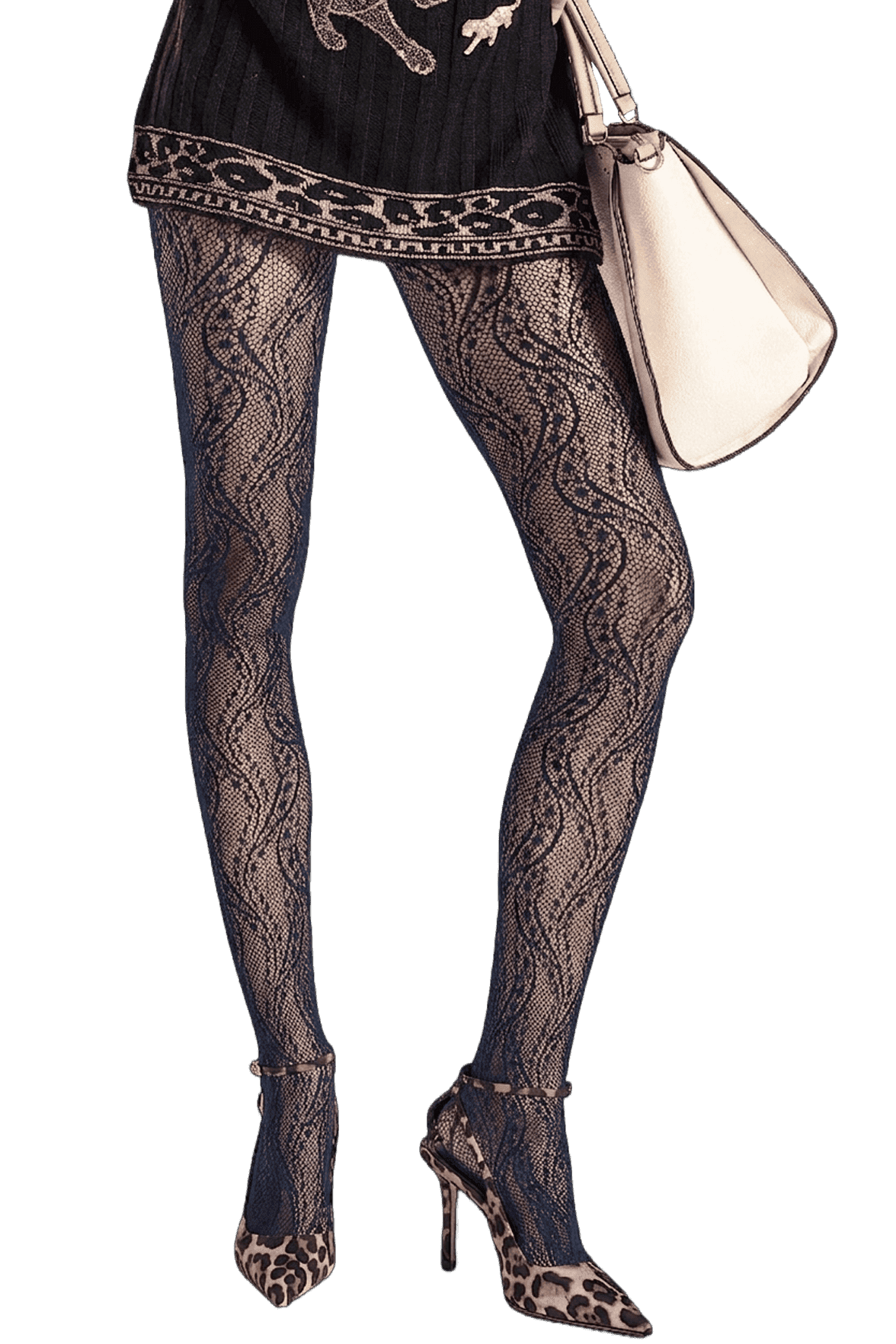 Collant Motif Résille Fashion Inaya - Nuit Profond