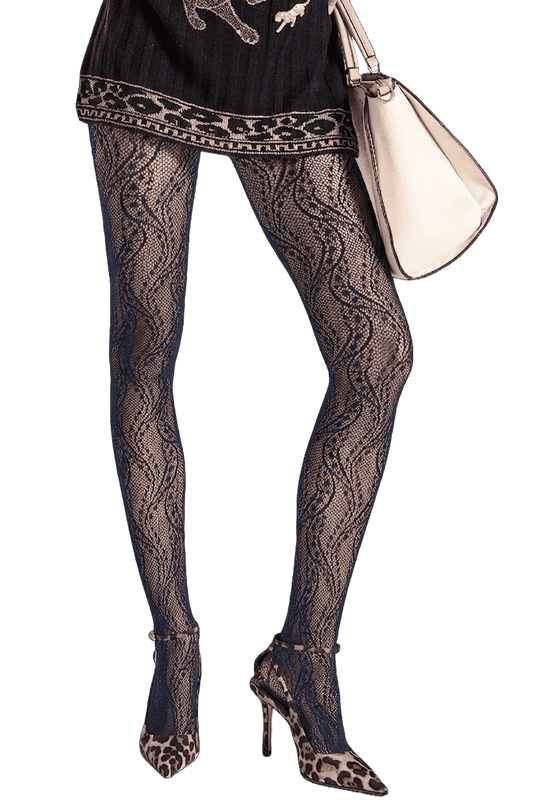 Collant Motif Résille Fashion Inaya - Nuit Profond